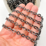 Black Rhodium Sterling Silver Cable Chain